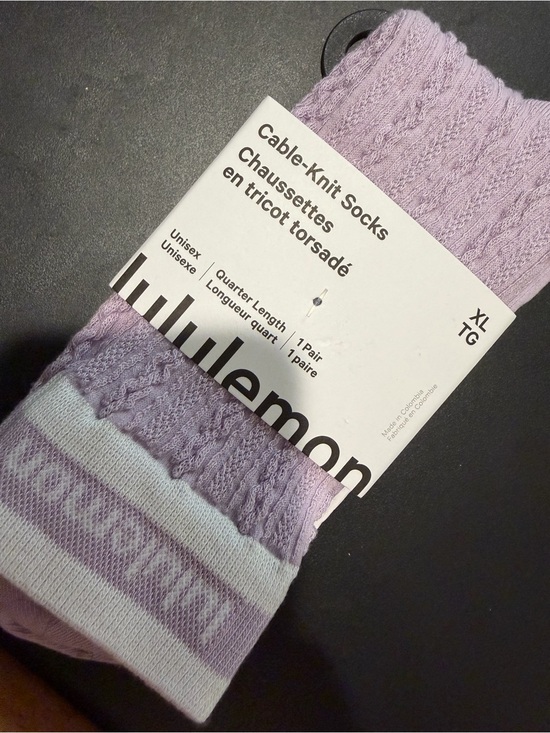 lululemon athletica Other - lululemon athletica Cable-Knit Quarter Socks in Lavender